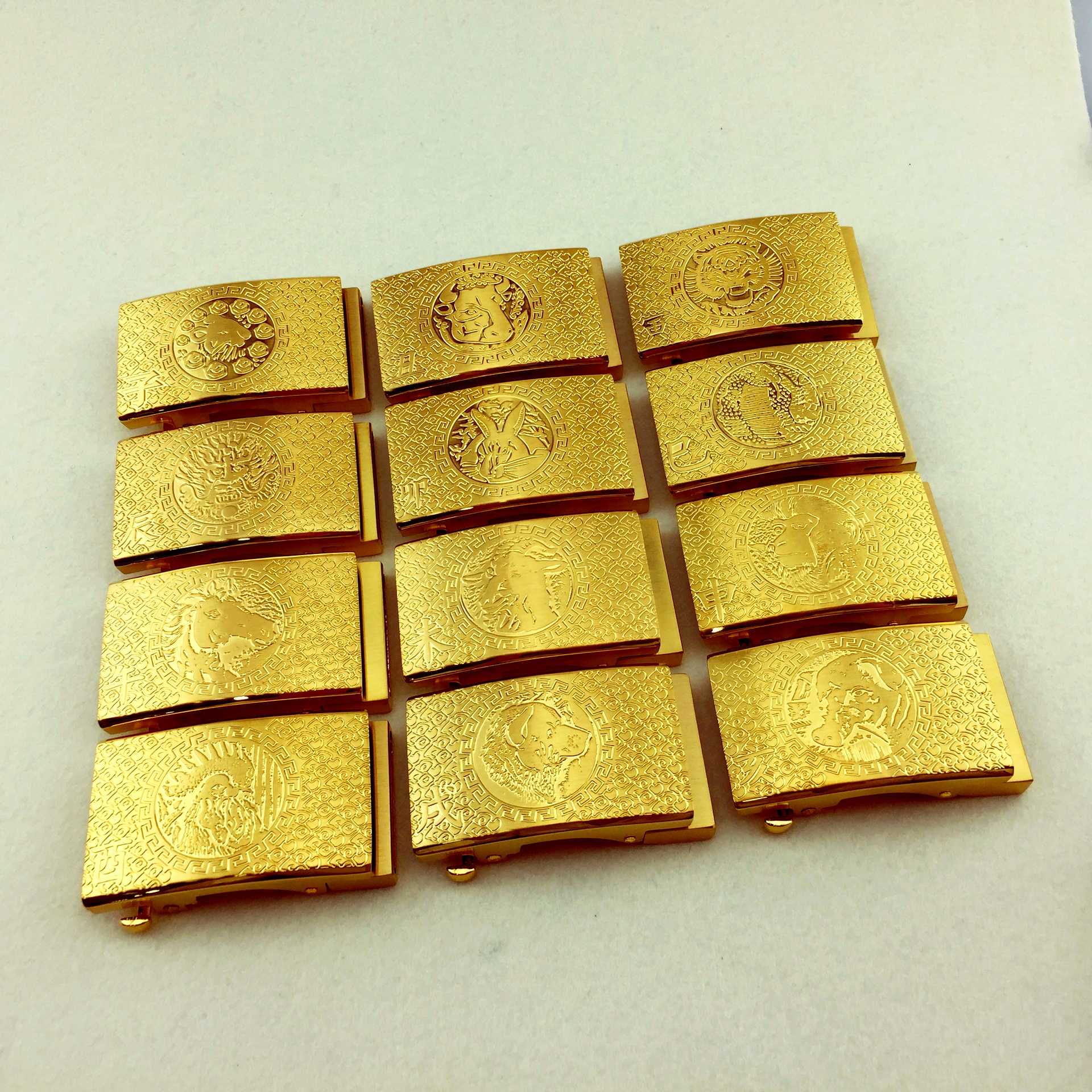 순수 구리 조디악 로그인 버클 헤드 솔리드 황동 조디악 로그인 벨트 버클 벨트 헤드 조디악 로그인 구리 버클 헤드 카드를 표시하십시오