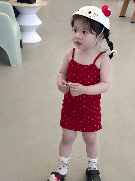 女童kt猫吊带裙女宝宝连衣裙韩版夏季新款童装儿童背心裙子薄款潮