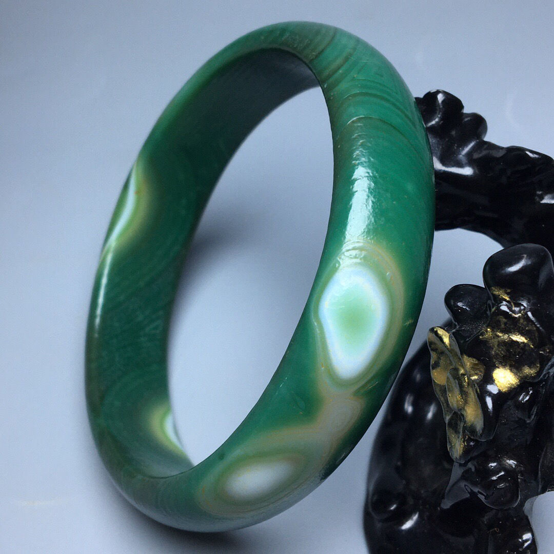 ANCIENT FOLK CUSTOMS OLD-FASHIONED PULP OLD MAN TREASURES GREEN AGATE NATURAL EYE BRACELET JADE BRACELET GIFT COLLECTION