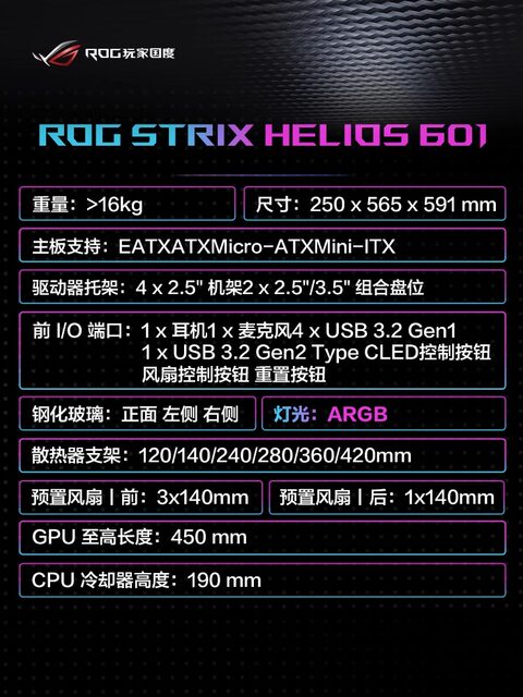 Asus ROG Sun God GX601 chassis brand new player country game console ...