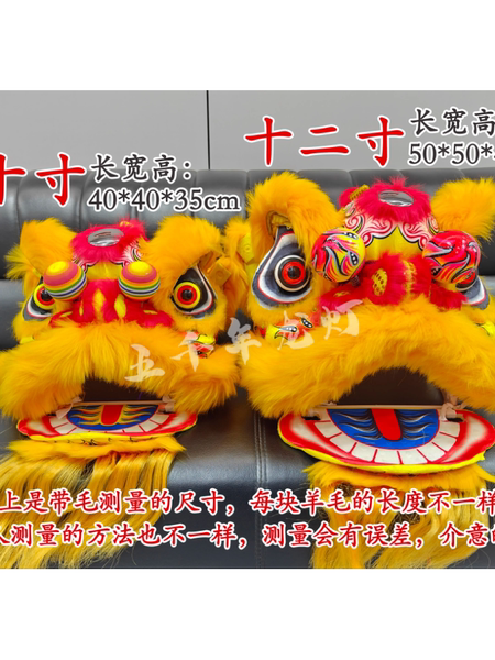 狮头10寸12寸泡沫舞狮子头羊毛可眨眼舞狮头学校表演佛山醒狮新型