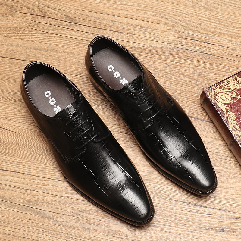 2021 NEW MENS LEATHER SHOES GENUINE LEATHER FORMAL WEAR BUSINESS BRITISH POINTED TOE FASHION TREND SINGLE LEATHER SHOES PERFORMANCE SHOES
