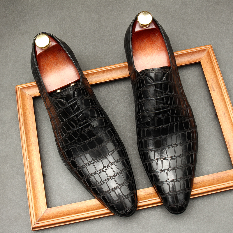 NEW STONE EMBOSSED LEATHER SHOES MENS BUSINESS FORMAL WEAR MENS DERBY SHOES MENS LEATHER TREND KOREAN YOUTH SHOES