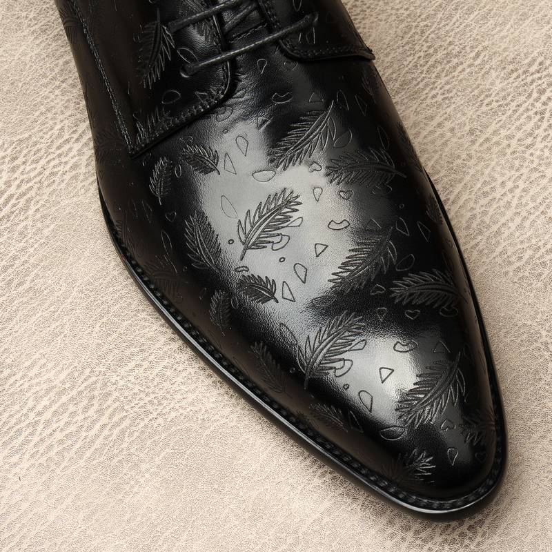 HAND PAINTED LEAF PATTERN TREND MENS LEATHER SHOES HANDMADE BUSINESS DRESS OXFORD SHOES SUMMER LEATHER ENGLISH GROOM WEDDING SHOES