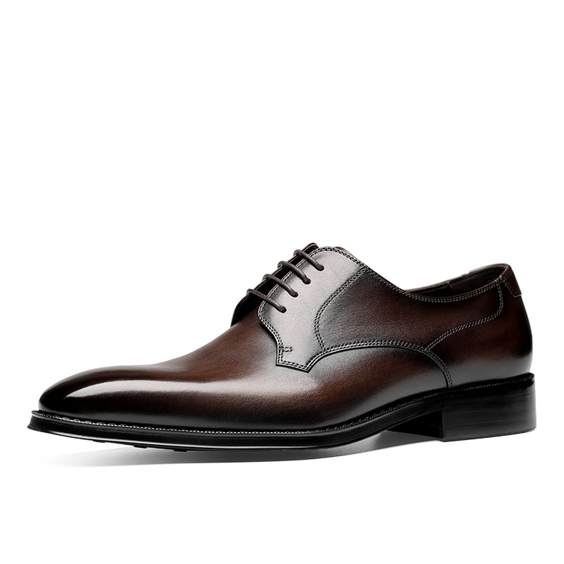 ITALIAN HANDMADE DERBY SHOES A COWHIDE TOE MENS LEATHER SHOES LEATHER BUSINESS DRESS BRITISH GROOM WEDDING SHOES