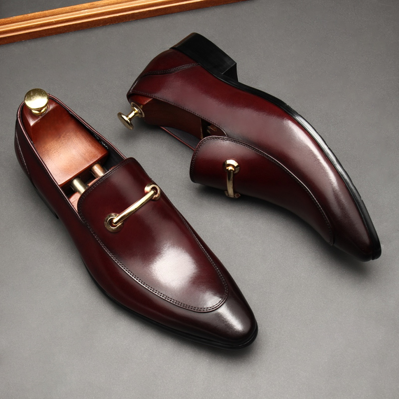 NEW HORSEBIT POINTED SCALP SHOES MENS BRITISH SLIP OVER LEATHER MENS SHOES BUSINESS CASUAL DRESS SHOES WORK WEDDING SHOES