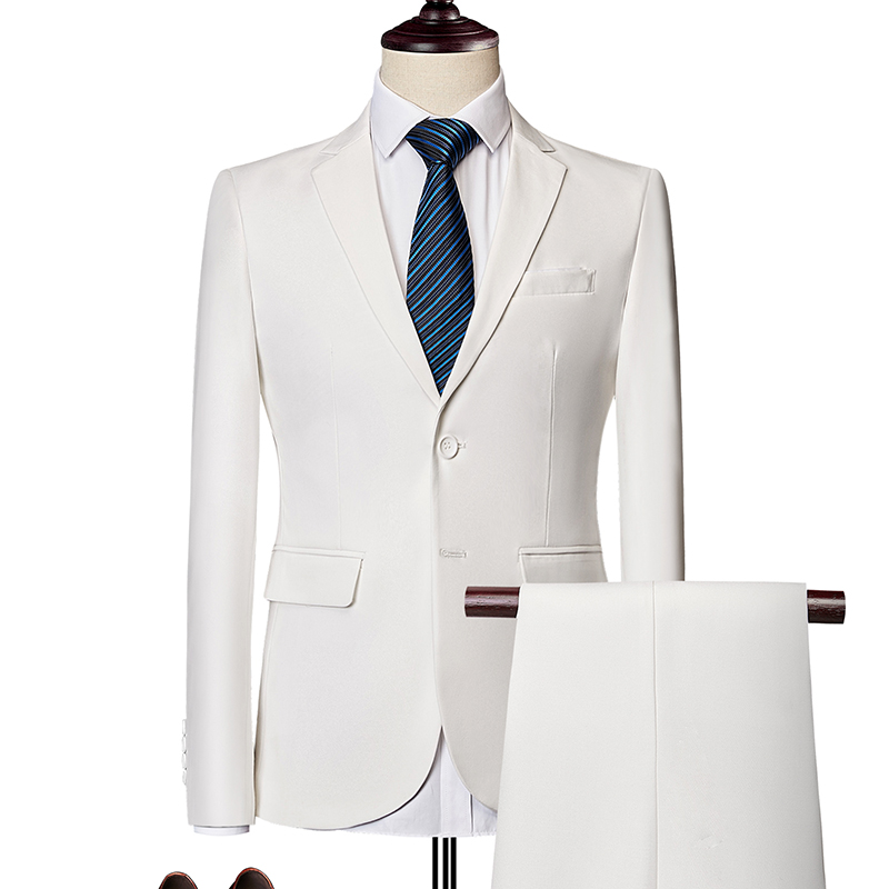 MENS BUSINESS CASUAL SUIT SUIT BLACK TWO-PIECE SET XZ103-533 TWO-PIECE SET-130