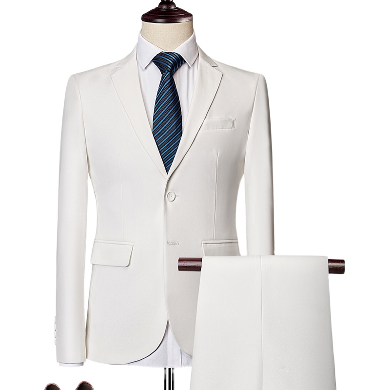 MENS BUSINESS CASUAL SUIT SUIT BLACK TWO-PIECE SET XZ103-533 TWO-PIECE SET-130