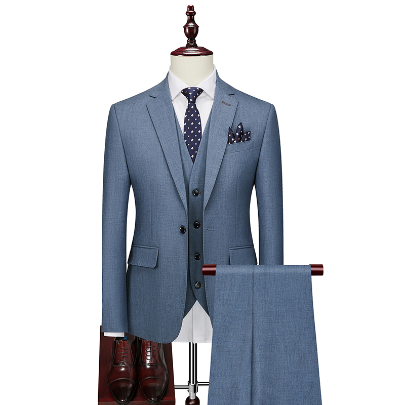 MENS SUIT THREE-PIECE CASUAL BUSINESS SUIT XZ103-222-P260 THREE-PIECE SUIT GREY