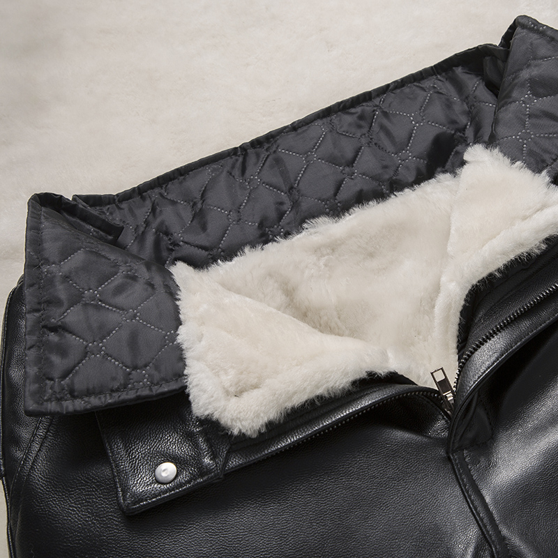 남성용 천연가죽바지 중노년남성용 양모 양가죽 모피 올인원 겨울 플러스 벨벳과 두툼함 방풍 오토바이