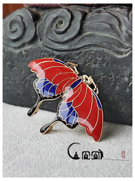 景泰蓝仿点翠 掐丝珐琅画手工diy 发簪发卡夹子底胎 釉料材料包
