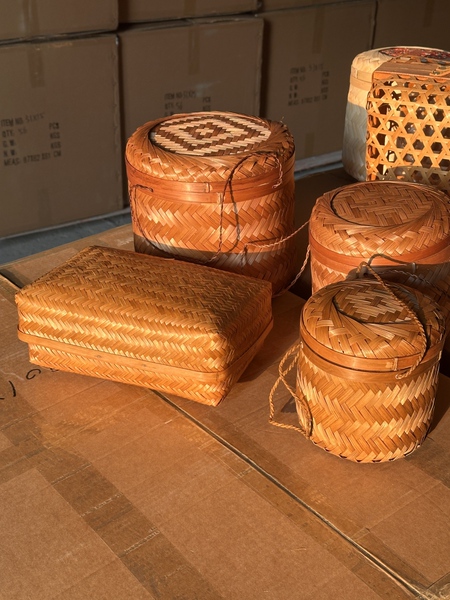 复古日式竹篮竹编茶叶茶篓普洱黑茶六堡茶白茶中秋茶礼品包装盒