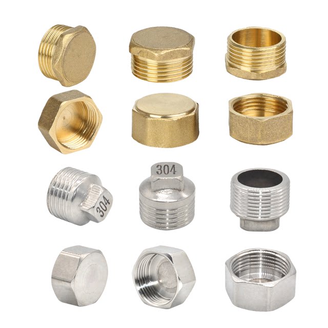 Copper plug Copper tube cap 4 points DN15 External wire Inner wire Seal Connector Push plug Copper pipe accessories