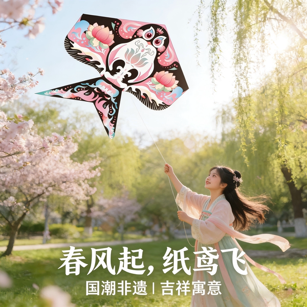 2026年新款风筝中式国风卡通沙燕纸鸢微风易飞儿童成人大人专用