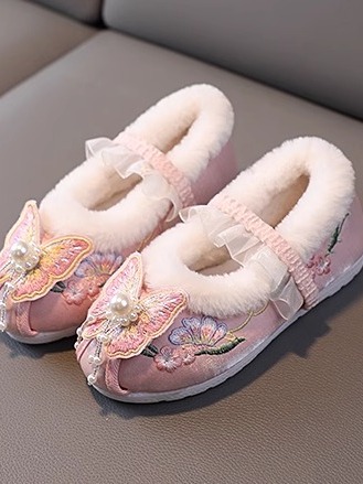 春季儿童汉服鞋子女童古风绣花鞋女宝宝鞋国潮刺绣舞蹈鞋透气布鞋 — 5