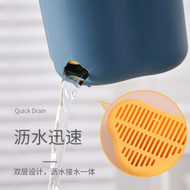电动牙刷置物架免打孔卫生间浴室洗漱台壁挂式牙膏放梳子的收纳筒