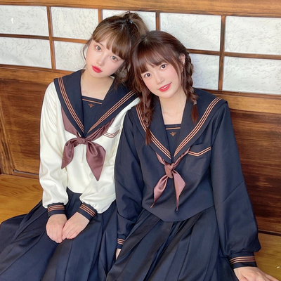 RENTAL JK UNIFORM SKIRT 2022 NEW JAPANESE LONG SLEEVE AUTUMN AND WINTER SAILOR UNIFORM COLLEGE STYLE SUIT CLASS UNIFORM SCHOOL UNIFORM GIRL