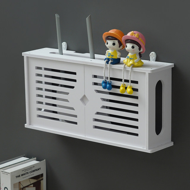 Wireless router storage box without punching WiFi storage rack Living room wall-mounted cat decorative cover box Wire storage