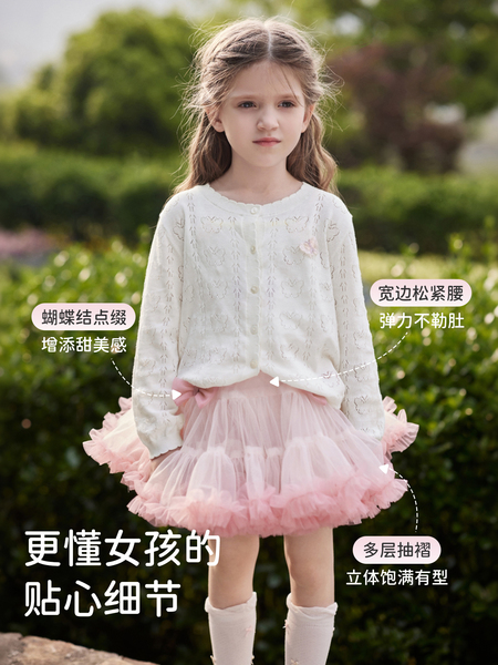 戴维贝拉女童半身裙tutu裙夏季新款儿童粉色公主裙子宝宝蓬蓬短裙 — 5