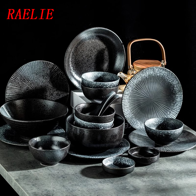 Набор посуды RAELIE light luxury в японском стиле для домашнего обихода high-end sense of new набор посуды тарелки, палочки для еды, керамические миски Изображение 1