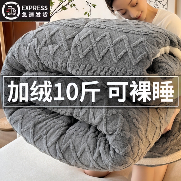 牛奶羊羔绒毛毯加厚保暖冬季被子午睡沙发盖毯被芯棉被冬被春秋被