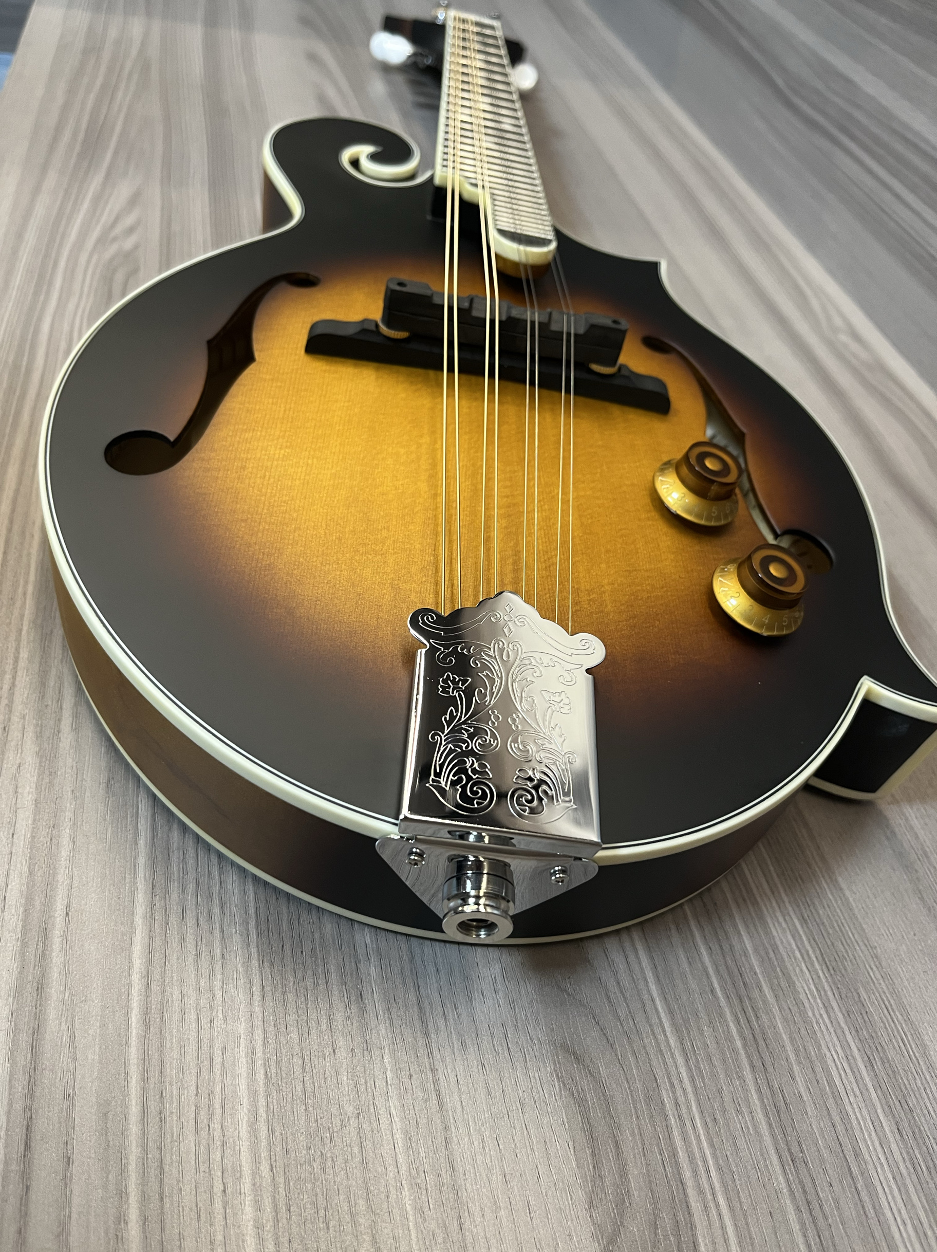 KINGHORN 만돌린 F형 전자 및 뮤지컬 무광택 특수 면 가방 연결 케이블 포함