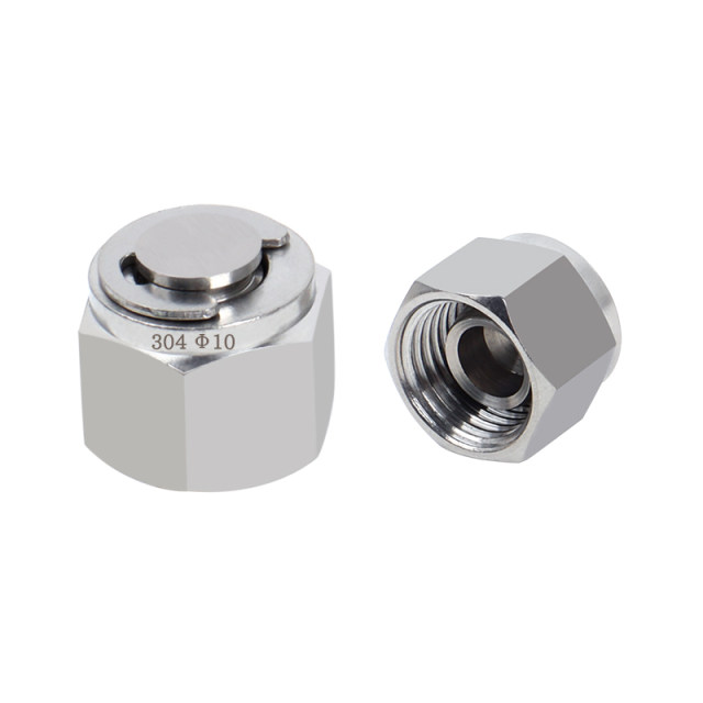 304/316L stainless steel sleeve joint plug head blind plate plug core end inner thread plug head thread plug