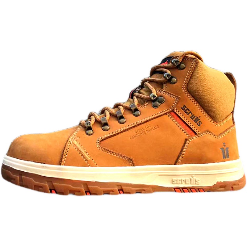 FOREIGN TRADE ORIGINAL SINGLE NUBUCK LEATHER MID-TOP ANTI-SMASHING LABOR PROTECTION SHOES ANTI-PUNCTURE TOOLING SAFETY SHOES OIL-PROOF WEAR-RESISTANT SOLID LARGE SIZE