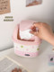 Creamy style desktop trash can cute high-value home living room office with lid storage cute mini trash can