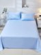 2025 new cotton four-season sky blue bed sheet pure pigment simple pure cotton skin-friendly light blue bed sheet