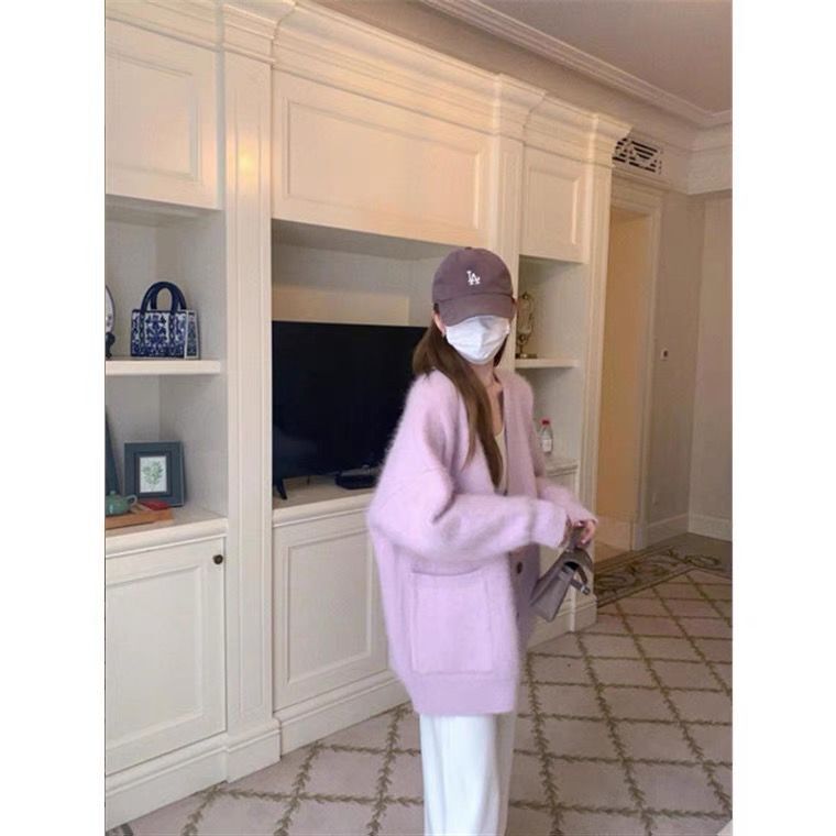 MATERNITY WINTER SUIT FASHION OUTING PLUS SIZE LOOSE AUTUMN AND WINTER NEW WOOL KNIT CARDIGAN WIDE-LEG PANTS TWO-PIECE SET