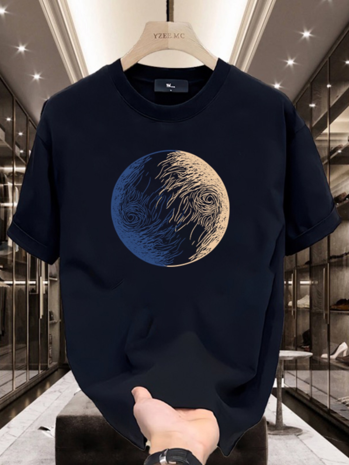 BRAND FOREIGN TRADE CLEARANCE PICK-UP LEAKAGE CUT TAIL LIST AMERICAN FASHION BRAND SHORT-SLEEVED T-SHIRT MENS AND WOMENS SUMMER COTTON COUPLE TOPS