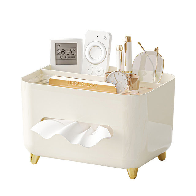High-end sense cardboard box living room coffee table remote control desktop storage box napkin cardboard box cream style tissue box household