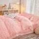 Princess style full solid color wash cotton bubble yarn bed four-piece set sheet quilt cover lace dormitory three-piece set bed cover