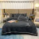 Nordic style simple four-piece set wash cotton hair-fried skin-friendly nude sleeping embroidered quilt cover bed sheets bed cover bedding