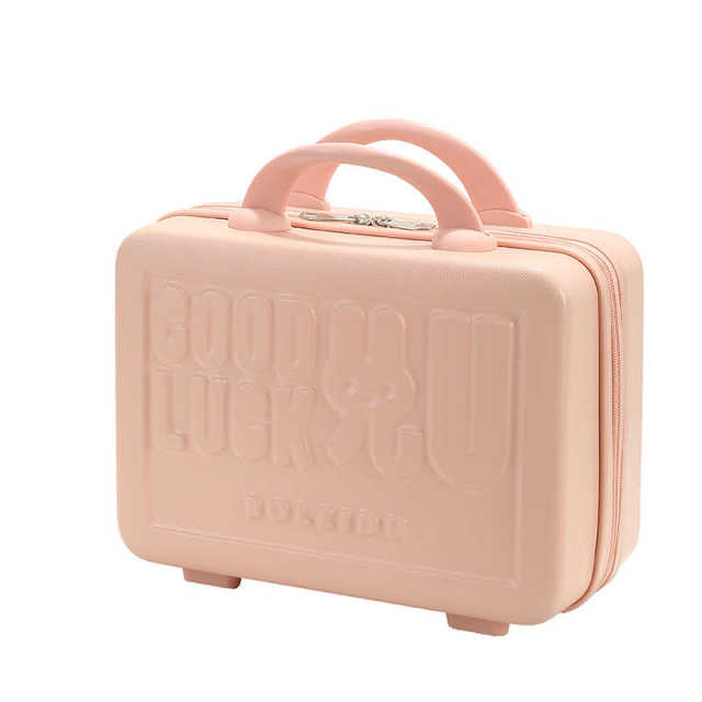 Cartoon suitcase cute cartoon suitcase women 14-inch makeup box travel retro box small lightweight storage bag