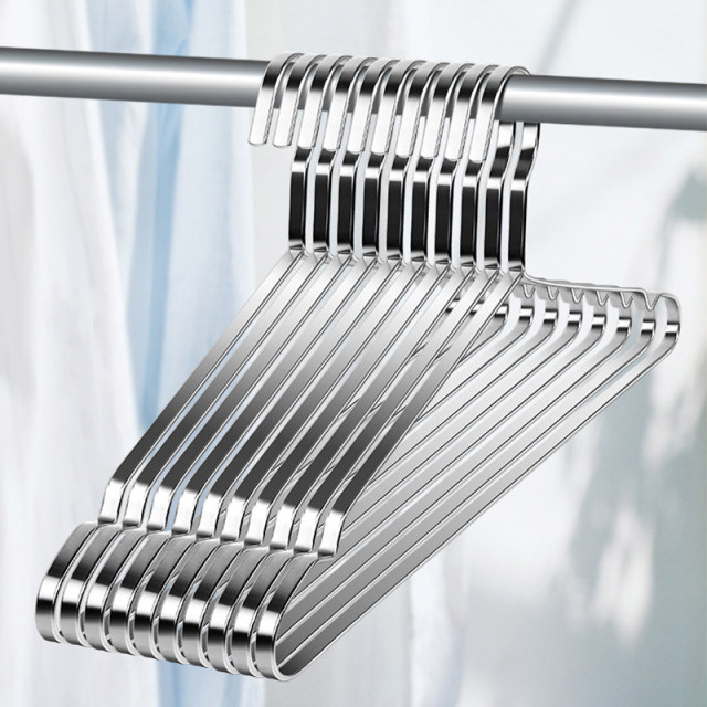 Stainless steel flat strip clothes rack thick clothes rack pants rack non-slip clothes rack bed sheet drying rack thick clothes household