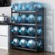 4-layer storage rack 3 storage floor-standing multi-layer microwave oven rack kitchen supplies household complete pot rack with fence rack