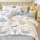 Children's bed sheets, four-piece set, autumn and winter milk velvet coral velvet three-piece set, plush cartoon quilt cover, double-sided plush bedding