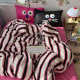 Sweet and cool style cute pink black stripe wash cotton towel embroidered bed four-piece quilt cover cover bed sheet three-piece 4
