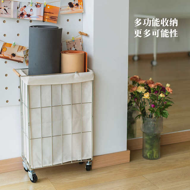 Japanese-style laundry basket foldable stainless steel clothes storage basket large capacity bathroom laundry basket household laundry basket
