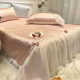 Princess style lace edge cool summer ice silk mat three-piece set washable foldable 1.5m1.8m rice sheet style