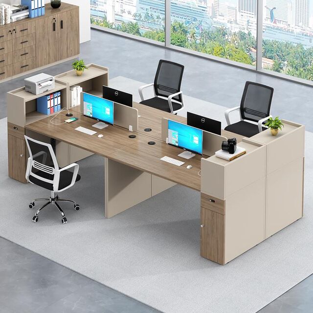 Employee desk simple staff desk combination office desk chair set office work station 4 person office desk