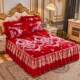European style cotton thickened bed skirt crystal velvet bed cover Falai velvet coral skirt non-slip sheets bed cover lace bed cover