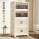 No installation folding storage cabinet living room snack storage cabinet kitchen clip rack household plastic storage box
