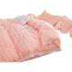 Princess style full solid color wash cotton bubble yarn bed four-piece set sheet quilt cover lace dormitory three-piece set bed cover