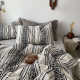 Imported large jacquard cotton color woven and wash cotton four-piece set ins literary simple style bed sheet quilt cover bed cover