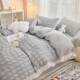 Princess style full solid color wash cotton bubble yarn bed four-piece set sheet quilt cover lace dormitory three-piece set bed cover