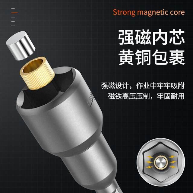 Head tap screw set hand wrench self-magnetic sleeve electric drill inner tool set batch 8mm hexagonal head sleeve