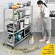304 stainless steel kitchen storage rack floor-standing four-layer oven rack storage rack multi-layer balcony microwave oven boiler rack